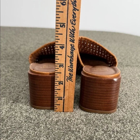 Franco Sarto Shoes Wm 8 M Nalla Woven Basketweave Block Heel Mules 90 Y2K - Picture 6 of 12